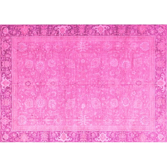 Ahgly Company Indoor Rectangle Oriental Pink Modern Area Rugs, 2' x 3'