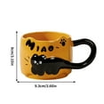 thumbnail image 2 of Shipiny Cat Stacking Ceramic Mugs - Relief Design with English Letters, Large Handle Coffee Cups, Cute Home Kitchen Drinkware, Orange, 2 of 8
