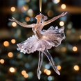 thumbnail image 4 of Glittering Ballerina Ornament, 2D Acrylic Christmas Tree Decoration,Ballerina Dancer Hanging Christmas Ornaments ,Christmas Tree Pendants Ornaments ,Ballet Dance For Christmas Tree Decoration,Clear, 4 of 8