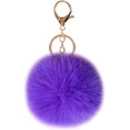 thumbnail image 1 of GFDYREE Faux Rabbit Fur Ball Pom Pom Keychain for Car Key Ring Phone Handbag Charm Tote Pendant, 1 of 1