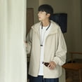 thumbnail image 3 of Otoño e Invierno gabardina de talla grande abrigo medio largo más chaqueta gruesa con capucha de lana impermeable traje de asalto holgado, 3 of 5