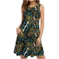 thumbnail image 1 of SMihono Robe d'Été Boho pour Femmes Grande Taille Robes d'Été pour Femmes Plage T-Shirt Floral Robe d'Été Décontractée avec Poches Robe Boho, 1 of 5