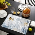 thumbnail image 3 of Blue Coastal Placemats Set of 6, Summer Beach Turtle Coral Starfish Jellyfish Placemats for Dining Table, Place Mats for Kitchen Tabletop, Waterproof Wipeable Dining Table Mats Set, 3 of 9