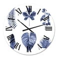 thumbnail image 2 of Designart 'Abstract Blue Set Of Plant Leaves' Traditional Wall Clock, 2 of 5