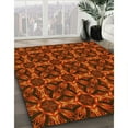 thumbnail image 2 of Ahgly Company Indoor Round Patterned Mahogany Brown Area Rugs, 6' Round, 2 of 6