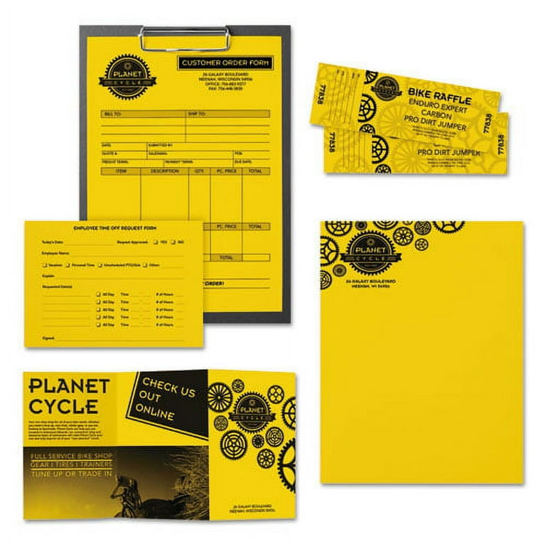 Color Paper, 24 lb Bond Weight, 8.5 x 11, Sunburst Yellow, 500/Ream Color Paper, 24 lb Bond Weight, 8.5 x 11, Sunburst Yellow, 500/Ream