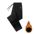 thumbnail image 3 of Annhoo Plus Size Mens Heated Thermal Pants Skiing Pants Thick Fleece Lined Casual Trousers Drawstring Zipper Pocket Pants, 3 of 9