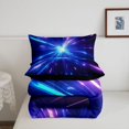 thumbnail image 5 of Homewish Blue Neon Lines Twin Comforter Sets,Abstract Glowing Stripes Bedding Set,Black Reversible,2-Piece,1 Comforter and 1 Pillowcase, 5 of 7