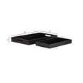 thumbnail image 4 of Trays for House, Bed, or Coffee Table Decor - Classic Trays with Cutout Handles for Centerpiece Table Decorations - Minimalist Trinket, Jewelry, or Bathroom Vanity Trays - Set of 2, 18", 14", Black, 4 of 12