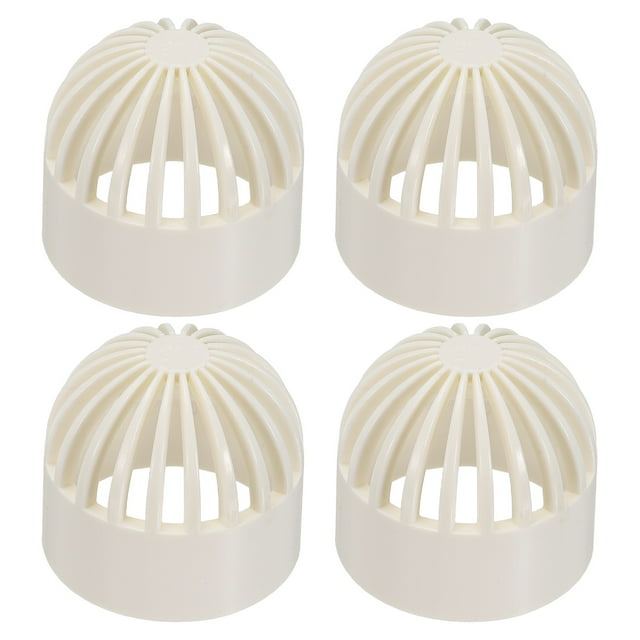 Uxcell 1.3 Inch (32mm) Fish Cover Permeable Cap, 4Pcs Aquarium Guard, White