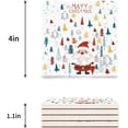 thumbnail image 3 of FMSHPON Merry Christmas Santa Claus Set of 4 Coaster for Drinks, Absorbent Ceramic Stone Coasters Cup Mat with Cork Base for Home Kitchen Room Coffee Table Bar Decor, 3 of 4