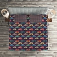 thumbnail image 3 of Ambesonne Happy Camper Quilted Coverlet 3 Pcs, Retro Colorful Vans, King Size, Multicolor, 3 of 4
