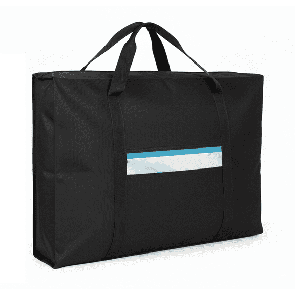 22"x28.5" Lightweight Art Portfolio Bag, Dacron Black Carrying Storage Case for 20"x26" Posters, Drawings, and Sketching