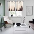 thumbnail image 4 of Rustic Mist Forest Kitchen Curtains Small Short 39 Inch Length, Vintage Watercolor Natural Landscape Grommet Bedroom Living Room Curtains, Light Filtering Cafe Curtain Drapes 2 Panels Set 55''x39'', 4 of 9