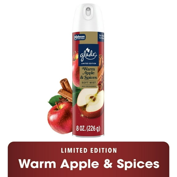 Glade® Odor Fighting Soft Mist Air Freshener Room Spray, Warm Apple & Spices, 8.0oz., 2 total Count