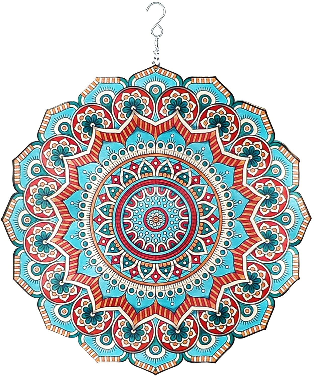 Garden Decoration,Yard Decor,Eagle Mandala Kinetic Hanging Whirligigs Sun Catcher Windmills for Patio and Lawn Ornaments Art YEE Metal Wind Spinner Outdoor