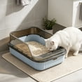 thumbnail image 3 of Njoeus Kitten or Small Litter Box,Semi Enclosed Pet Box with Shovel,for Kittens Poop Basin Brings Spray-Proof Design,and Easy Cleanup for Indoor Cat Supplies, 3 of 6
