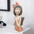 thumbnail image 3 of Estatua de , trasera Arreglo floral Forma Coleccionables Regalos de escritorio Escultura inconfundible para Oficina Adornos de Naranja Sunnimix Figuras de niña, 3 of 8