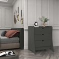 thumbnail image 2 of Coney 3 Drawer Dresser for Bedroom, Closet and Nursery Room, Spacious Clothes Storage with Mid Century Modern Design and Curved Silhouettes, Bureau, Grey, 2 of 5