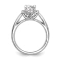 thumbnail image 2 of Solid 14k White Gold Round Halo Diamond Side-Stones with CZ Cubic Zirconia Center Stone Engagement Ring Size 9, 2 of 8
