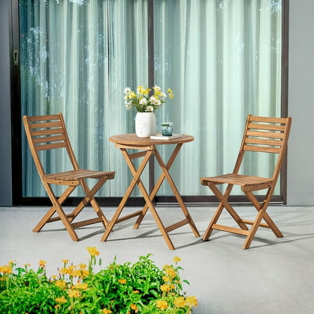 Cabot Folding Table and Chair Set - Round Table and 2 Chairs