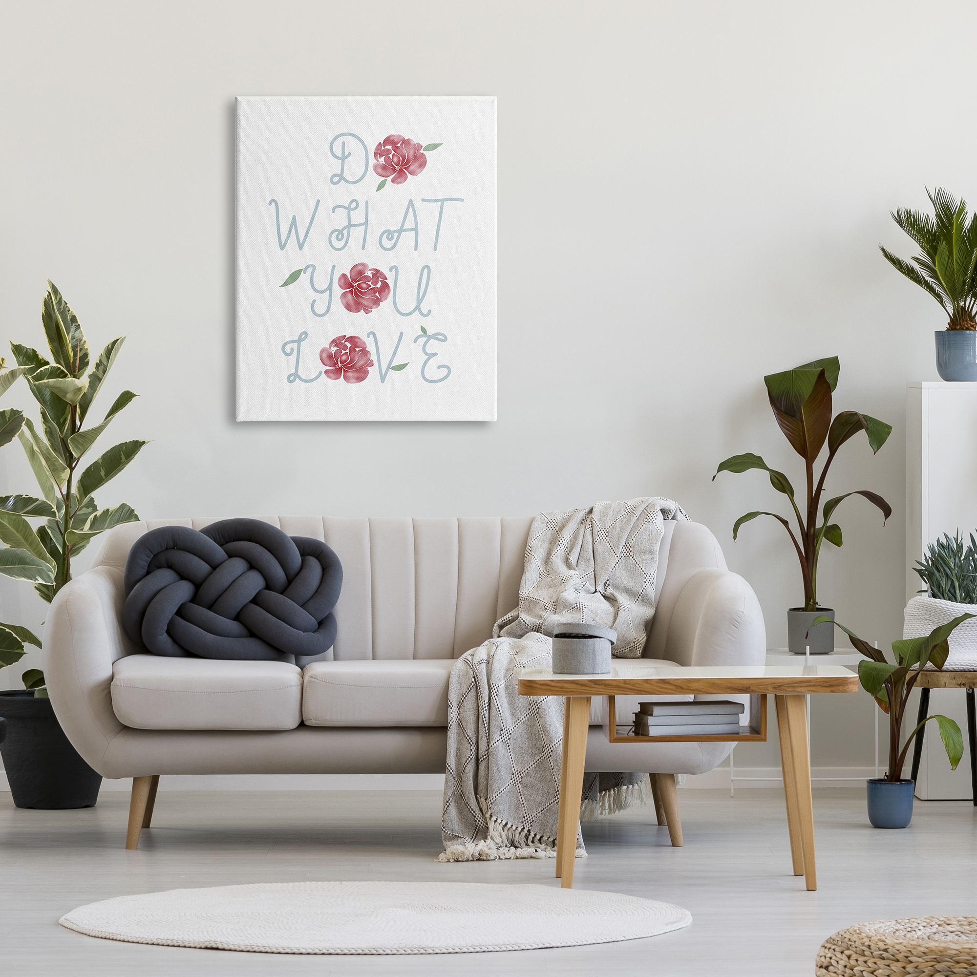 Stupell Industries Do What You Love Expression Red Rose Florals Inspirational Painting Gallery Wrapped Canvas Print Wall Art, 30 x 40