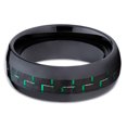 thumbnail image 2 of Ceramic Wedding Band Green Carbon Fiber Inlay 8mm Ceramic Ring Black Ceramic Band Comfort Fit, 2 of 3