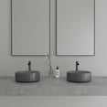 thumbnail image 6 of CASAINC Concrete Stripes Design Round Bathroom Vessel Sink Art Basin in Black Earth with The Same Color Drainer, 6 of 8