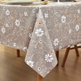 thumbnail image 2 of Vinyl Tablecloths for Rectangle Tables Reusable PVC Waterproof Plastic Table Cloth Oilcloth Long Tablecloth for Baby ShowerSpillproof Wipeable Table Cover 54 x 108 Beige Floral Bird, 2 of 6