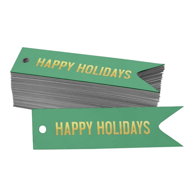 Inkdotpot Étiquettes en Papier Réelles Dorées Joyeuses Fêtes 50 Pcs