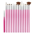thumbnail image 3 of Soidarity 15 unids/set de pinceles para uñas, mango de plástico, esmalte de Gel, pintura, dibujo, pinceles de uñas de para arte de uñas, Juegos de manicura Rosa roja 15 piezas Soidarity CE1769-04, 3 of 6