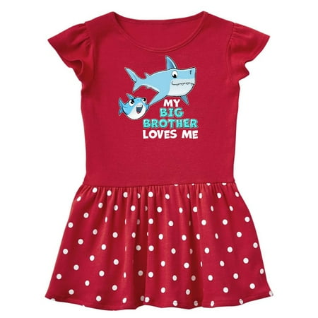 

Inktastic My Big Brother Loves Me with Cute Sharks Gift Toddler Girl Dress