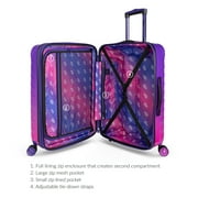 iFLY Fibertech 28 Large Checked Suitcase – Hardside Expandable Spinner Luggage for Travel, Midnight Berry