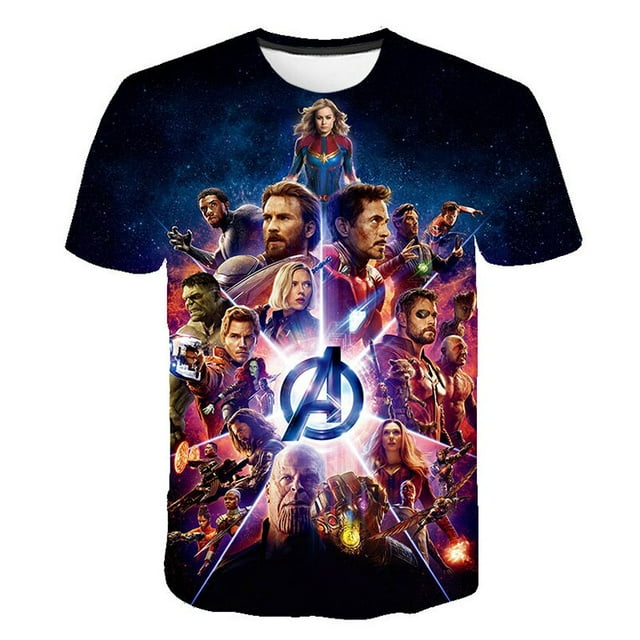 Marvel Superhero Spiderman Print T-Shirt Boys Top Tee Casual Sports T-Shirts 3-14 Years Old Kids Clothing Summer Short Sleeve11T Gong Bohan LED