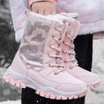 thumbnail image 7 of Winter Snow Boots for Girl Waterproof with Fully Fur Lined Lightweight Kids Antiskid Steel Buckle Ankle Hiking Boots Girls Slip Resistant Walking Boots Cold Weather (Little Kid/Big Kid) Pink 33, 7 of 7