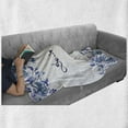thumbnail image 6 of Watercolor Soft Flannel Fleece Blanket, Blue Flowers and Branches with Leaves Natural Imagery Fine Art Theme, Cozy Plush for Indoor and Outdoor Use, 50" x 70", Royal Blue Pale Blue, by Ambesonne, 6 of 6