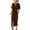 Brown, variant on Feancey Work Dresses for Women Twist Knot High Waisted Midi Dress Wrap V Neck Cocktail Party Dresses Elegant Short Sleeve Formal Dress Black S
