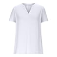 thumbnail image 3 of Bixock Women's Summer V-Neck T-Shirts,Casual Soild Color Blouse,Slim Fitting Shirt Soft Stretchable Daily Outdoor Leisure Comfortable Wear Tops, 3 of 4