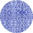 thumbnail image 1 of Ahgly Company Indoor Round Abstract Blue Modern Area Rugs, 3' Round, 1 of 4