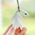 thumbnail image 2 of Riwesomey Colgante de coche Columpio Pato Espejo retrovisor Adornos colgantes Festival Blanco Automoción decorativa y accesorios Blanco, 2 of 6