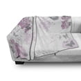 thumbnail image 3 of Almond Blossom Soft Flannel Fleece Blanket, Paint Splashes Background with Outline Style Spring Flower Composition, Cozy Plush for Indoor and Outdoor Use, 60" x 80", Pink and Black, by Ambesonne, 3 of 6