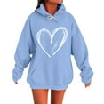 thumbnail image 3 of Yievot Women's Pullover Hoodie, Heart Printed Oversized Hooded Sweatshirts Trendy Jackets, Cute Hoodies Tops for Ladies, 3 of 4