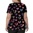 thumbnail image 4 of Lumtrix Valentines Printed Scrub Tops Women Short Sleeve V Neck Plus Size shirt for Womens Side Slit Nursing Uniforms with Pockets Navy S, 4 of 5