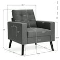 thumbnail image 4 of Modern Accent Armchair Upholstered Single Sofa Chair w/ 2-Side Pockets Grey, 4 of 10