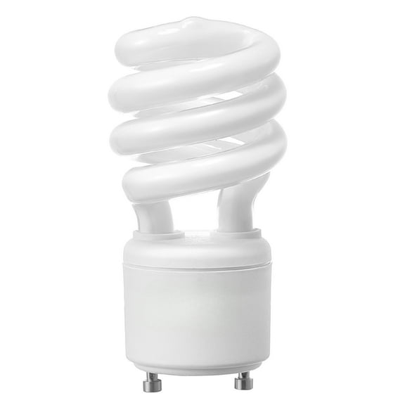 GE 13W CFL Light Bulbs 4-Pack, 2700K Warm Light, Energy Saving Spiral Lamp