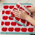thumbnail image 2 of Unique Bargains 4Pcs Fruit Printed Cotton Soft Absorbent Face Cloths Red 13" x 13", 2 of 6
