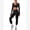 Black, variant on IDOPIP Workout Sets for Women 3 Piece Long Sleeve Shrug with Seamless Halter Sports Bra High Waist Leggings Gym Yoga Active Outfits M Black