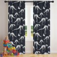 thumbnail image 5 of Blackout Kids Curtains,Black Cartoon Dinosaurs Skeletons Pattern Childrens Insulated Curtains Set Of 2,Bedroom Essentials,Toddler Room Decor 42"x84", 5 of 5
