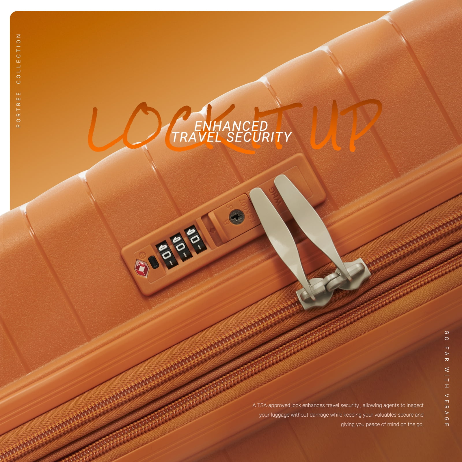 Verage Hardside Carry On Luggage With Spinner Wheels,Expandable Hardshell Suitcase,TSA Airline Approved,Carry-On 20-Inch,Orange