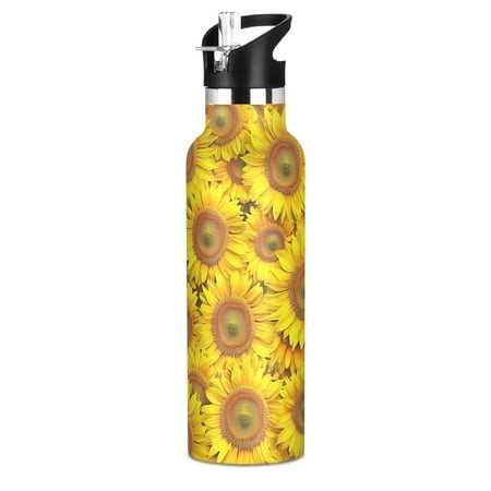 

Kids Insulated Stainless Steel Sports Water Bottle 600ml (20oz) BPA-Free Vibrant Sunflowers